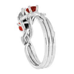 Ruby & Meteorite Engagement Ring With Branch Design -Johan Jewelry Shop Branch3 Ruby