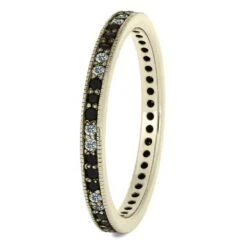 Black & White Diamond Eternity Wedding Band -Johan Jewelry Shop DJ1000WG 2