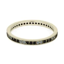 Black & White Diamond Eternity Wedding Band -Johan Jewelry Shop DJ1000WG 3
