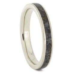 Dinosaur Bone Women's Wedding Band, 3.5mm Ring