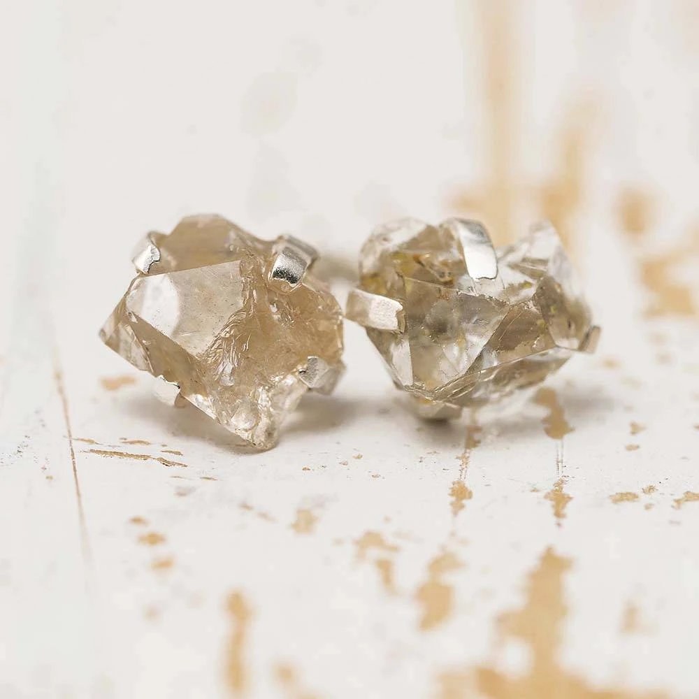 Birthstone Stud Earrings, Rough Stone 6 Birthstone Stud Earrings, Rough Stone - Image 4