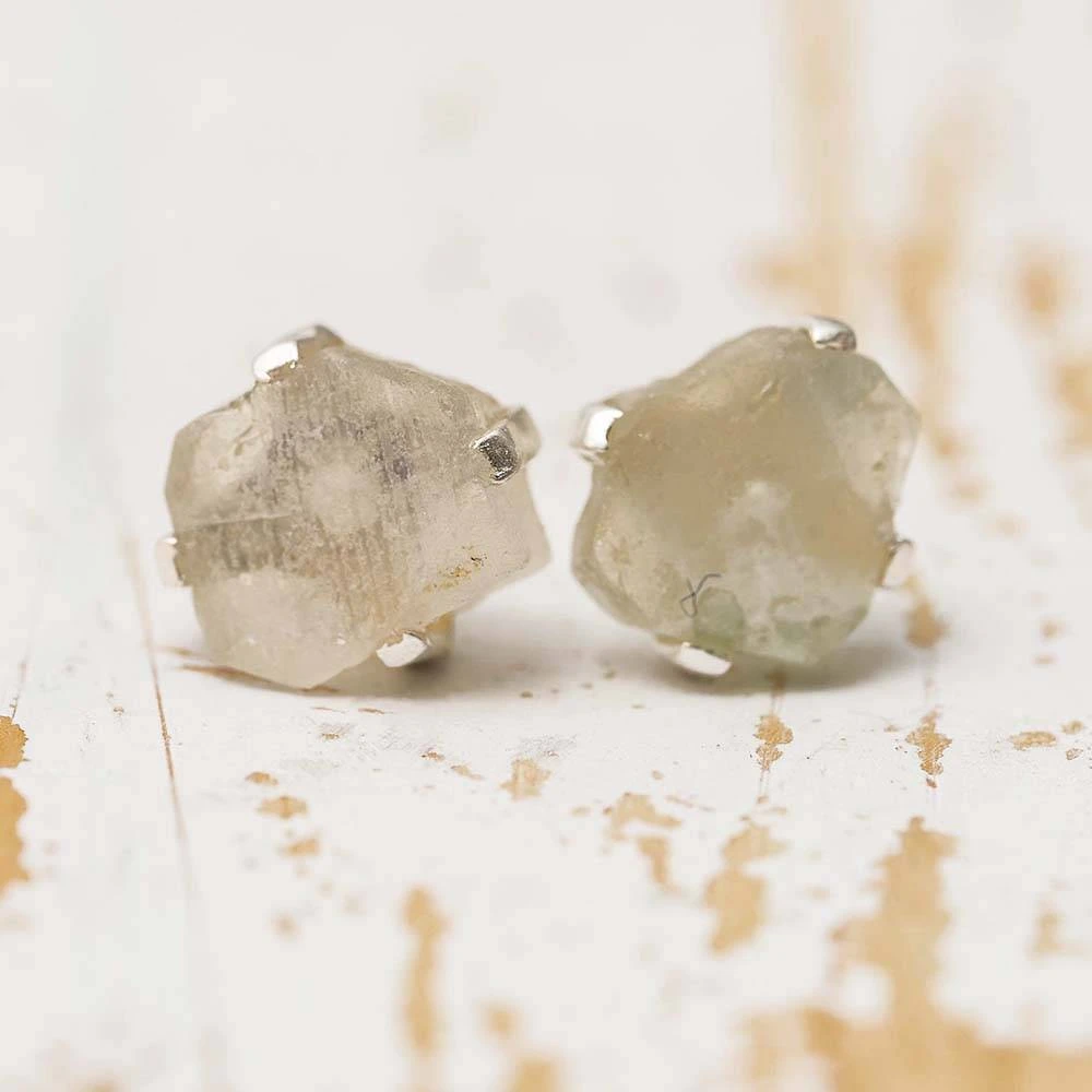 Birthstone Stud Earrings, Rough Stone 8 Birthstone Stud Earrings, Rough Stone - Image 6