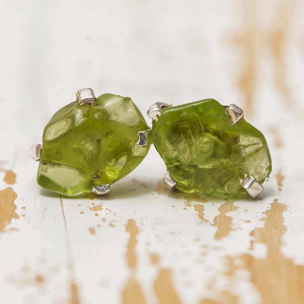 Birthstone Stud Earrings, Rough Stone 10 Birthstone Stud Earrings, Rough Stone - Image 8