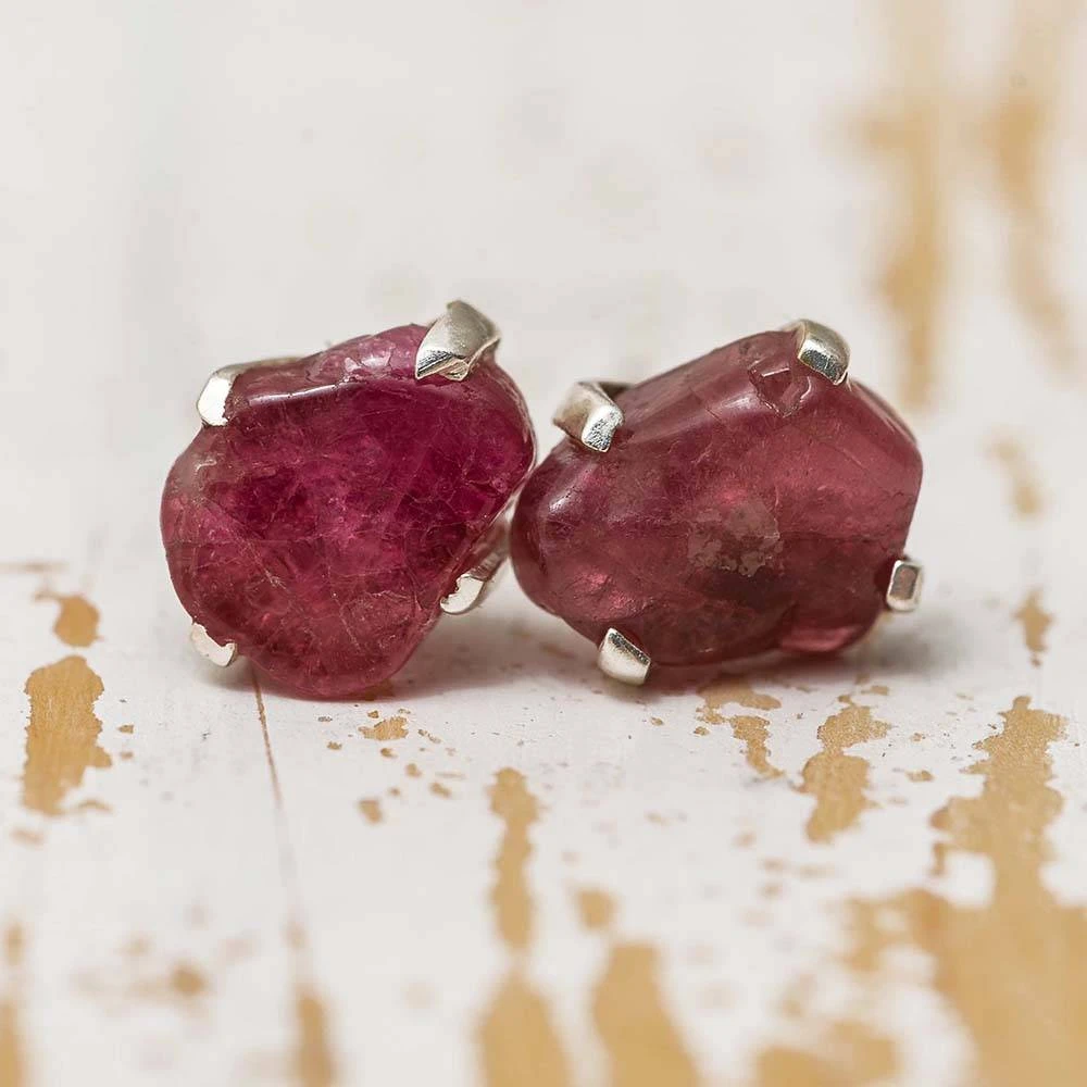 Birthstone Stud Earrings, Rough Stone 12 Birthstone Stud Earrings, Rough Stone - Image 10