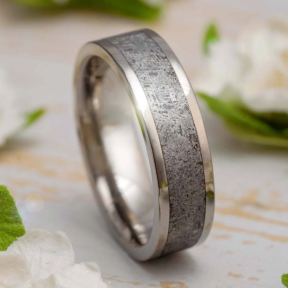 Tungsten Gibeon Meteorite Band, 6mm Ring 9 Tungsten Gibeon Meteorite Band, 6mm Ring - Image 7