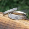 His & Hers Meteorite Band Set In Titanium -Johan Jewelry Shop E1425ArtMarchCropped 2 4