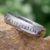 Honduran Rosewood Burl And Titanium Ring With 9 Bezel Set Diamonds -Johan Jewelry Shop E1529ArtCropped 3