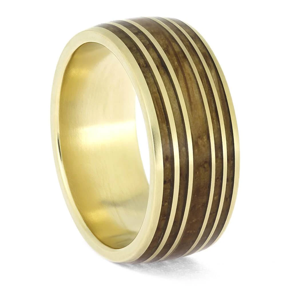 Whiskey Barrel Wedding Band In Yellow Gold 4 Whiskey Barrel Wedding Band In Yellow Gold - Image 2