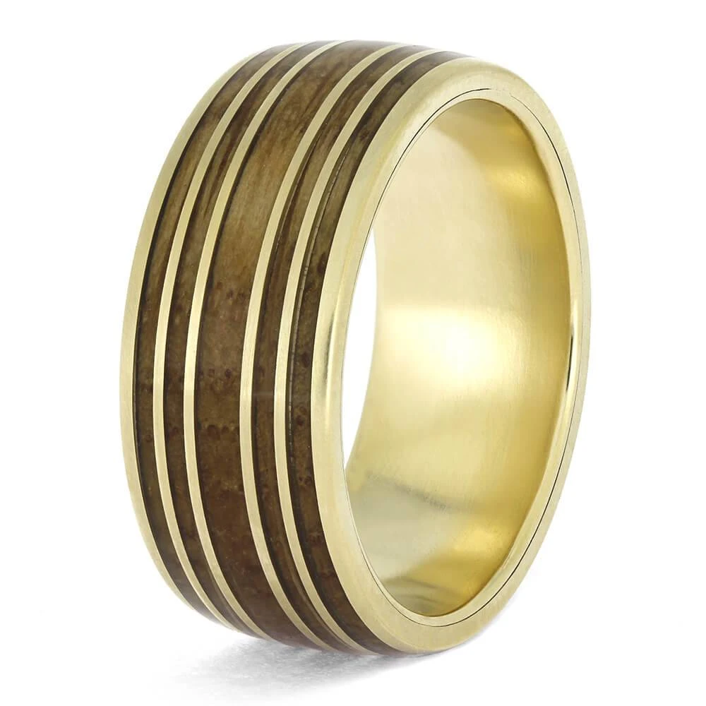 Whiskey Barrel Wedding Band In Yellow Gold 6 Whiskey Barrel Wedding Band In Yellow Gold - Image 4