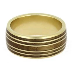 Whiskey Barrel Wedding Band In Yellow Gold 12 Whiskey Barrel Wedding Band In Yellow Gold -Johan Jewelry Shop E1656YG 4