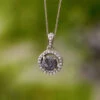 Meteorite & Diamond Necklace 2 Meteorite & Diamond Necklace -Johan Jewelry Shop E1669Art 2