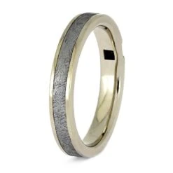 Meteorite & Black Diamond Wedding Band Or Engagement Ring -Johan Jewelry Shop E1712BlackDiamond 3