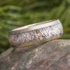 Polished Gold Ring With Deer Antler Inlay -Johan Jewelry Shop E1716ArtCropped 1