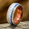 Lapis Lazuli & Meteorite Ring With Wood Inside 2 Lapis Lazuli & Meteorite Ring With Wood Inside -Johan Jewelry Shop E1780ArtCropped 3 9