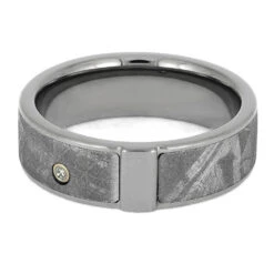 Diamond Meteorite Ring In White Gold Bezel Setting 13 Diamond Meteorite Ring In White Gold Bezel Setting -Johan Jewelry Shop E1942TI 4