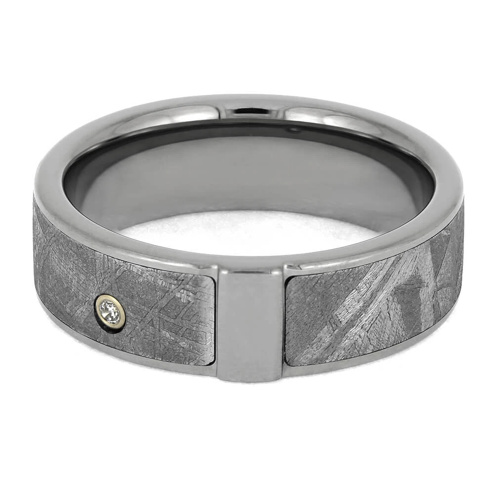 Diamond Meteorite Ring In White Gold Bezel Setting 7 Diamond Meteorite Ring In White Gold Bezel Setting - Image 5