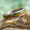 Sea Glass & Wood Wedding Band, Beach Wedding Ring -Johan Jewelry Shop E2002ArtSeptemberCropped 3