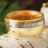 Men's Whiskey Barrel Wedding Band With Antler -Johan Jewelry Shop E2159YGNewArtCropped 2