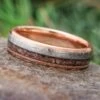 Meteorite & Crushed Dino Bone Wedding Band -Johan Jewelry Shop E2163CRArtCropped 3