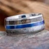 Meteorite Ring With Dinosaur Bone And Lapis Lazuli In Titanium 1 Meteorite Ring With Dinosaur Bone And Lapis Lazuli In Titanium -Johan Jewelry Shop E2172ArtSeptemberCropped 3