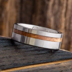 Whiskey Barrel Ring In Tungsten -Johan Jewelry Shop E2182ArtCropped 2 3