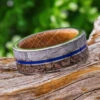 Unique, Men's Wedding Band With Whiskey Barrel Wood Inside -Johan Jewelry Shop E2208ArtCropped 1