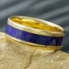 Lapis Lazuli & Solid Gold Ring With Beveled Edges 1 Lapis Lazuli & Solid Gold Ring With Beveled Edges -Johan Jewelry Shop E2237 LPYGArtCropped 3