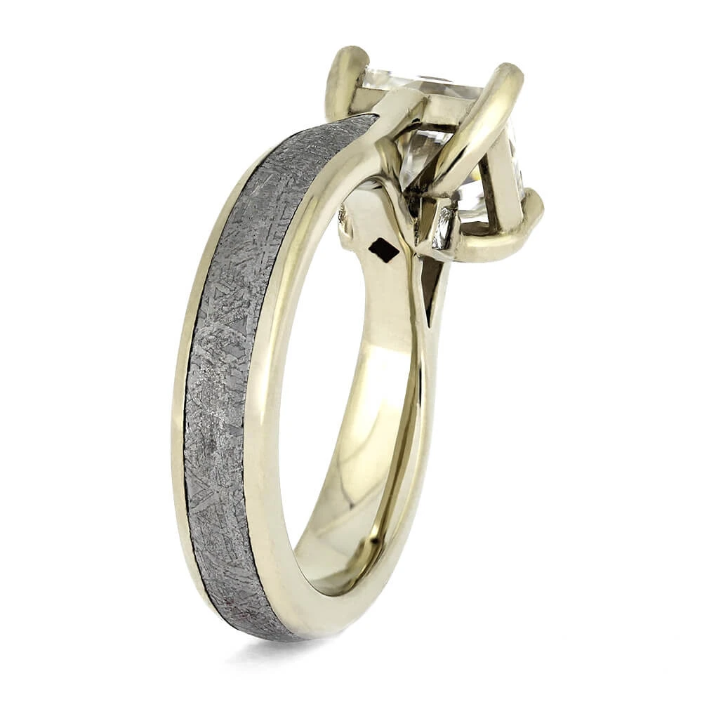 Brilliant Cut Moissanite And Meteorite Engagement Ring 6 Brilliant Cut Moissanite And Meteorite Engagement Ring - Image 4