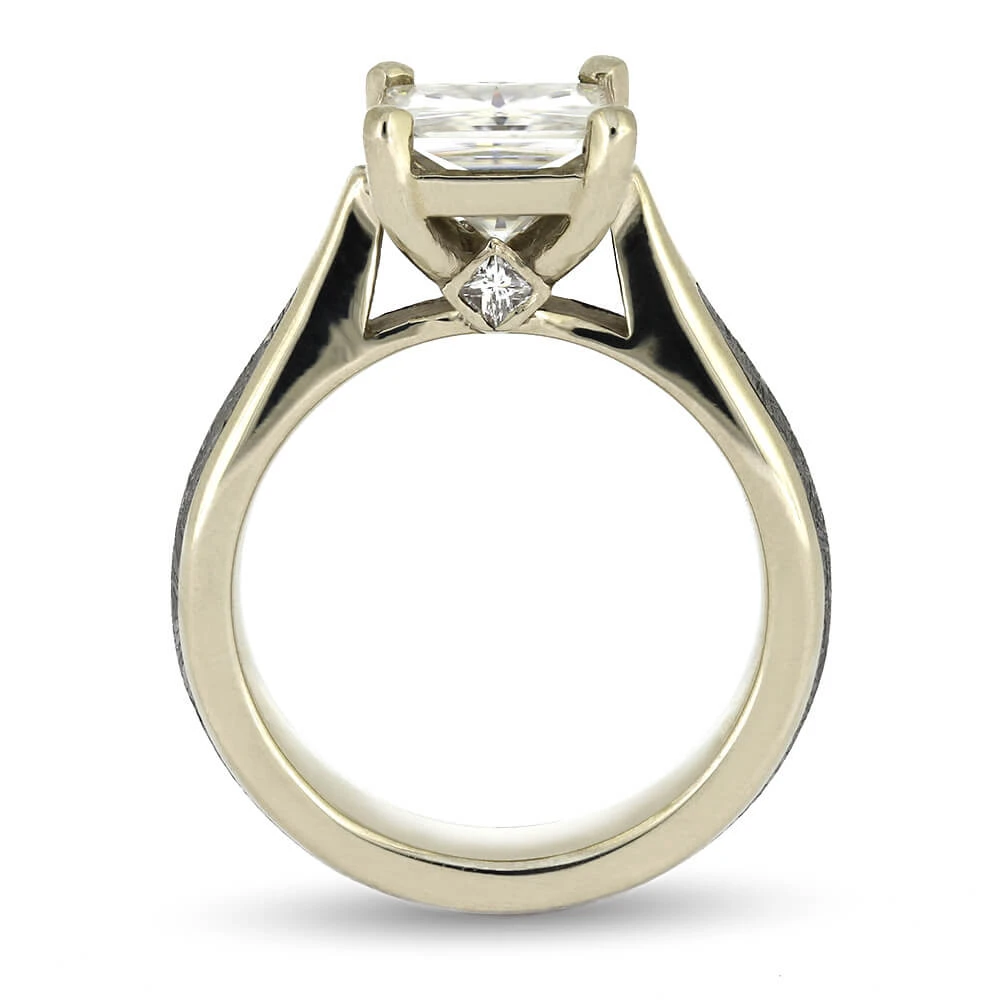 Brilliant Cut Moissanite And Meteorite Engagement Ring 7 Brilliant Cut Moissanite And Meteorite Engagement Ring - Image 5