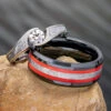Black & Red Ring Set With Diamond Engagement Ring 1 Black & Red Ring Set With Diamond Engagement Ring -Johan Jewelry Shop E2275TI 2630BCArtCropped 1 7