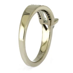 Triangle Cut Diamond Engagement Ring With Meteorite -Johan Jewelry Shop E2318WGNew 3