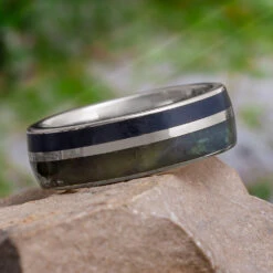 Green Jade & Black Obsidian Men's Wedding Band 11 Green Jade & Black Obsidian Men's Wedding Band -Johan Jewelry Shop E2358ArtAugustCropped 2