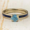 Rough Aquamarine Engagement Ring With Lapis Lazuli 2 Rough Aquamarine Engagement Ring With Lapis Lazuli -Johan Jewelry Shop E2360WGArtCropped 2 3