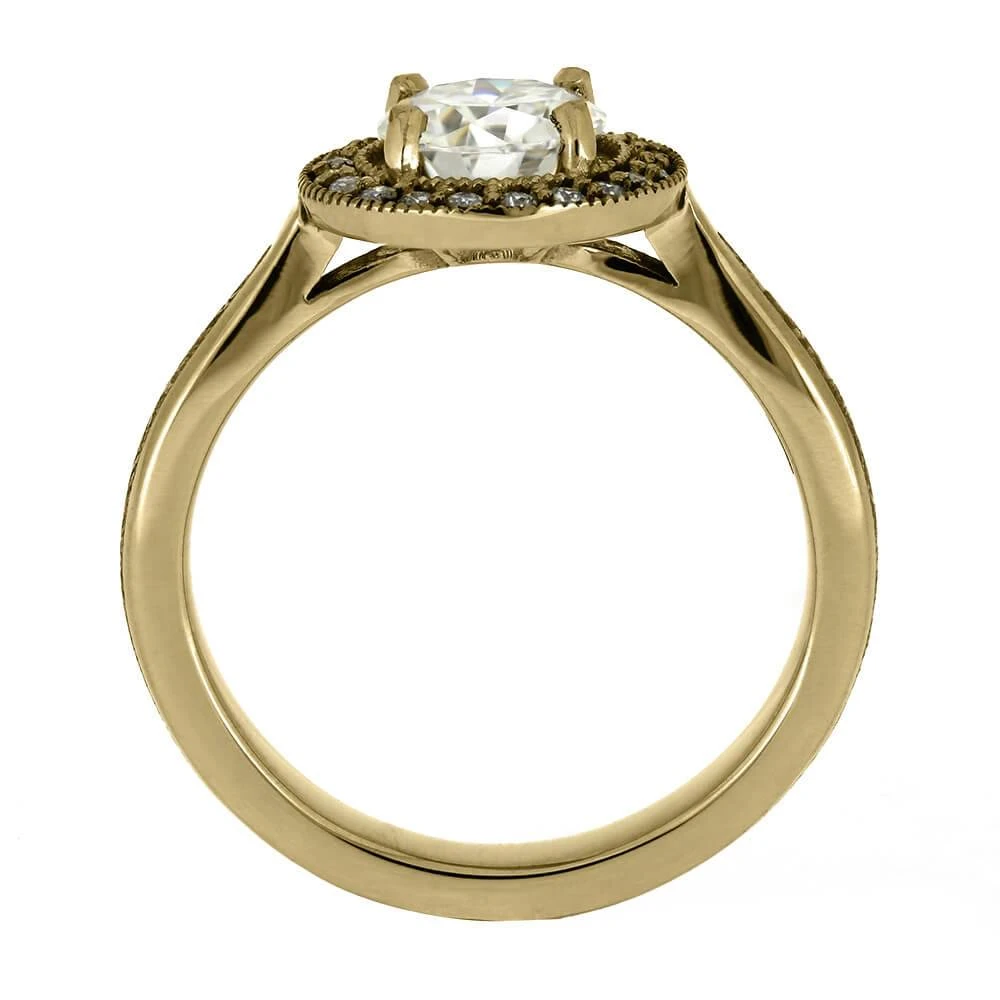 Yellow Gold Engagement Ring With Halo And Meteorite 7 Yellow Gold Engagement Ring With Halo And Meteorite - Image 5