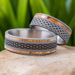 Celtic Knot Wedding Band Set