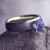 Meteorite Engagement Ring With Solitaire Tanzanite -Johan Jewelry Shop E2466ArtStackedNewCropped 1
