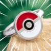 Pokemon Engagement Ring, Pokeball Ring With Moissanite Center Stone -Johan Jewelry Shop E2681ArtCropped 1