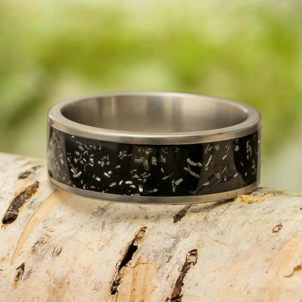 Black Stardust™ Meteorite Wedding Band 3 Black Stardust™ Meteorite Wedding Band