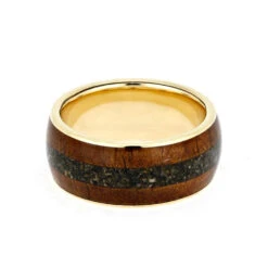Koa Wood & Beach Sand Wedding Band -Johan Jewelry Shop E2711Duncan 3