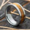 Whiskey Barrel Oak Wood & Tungsten Men's Wedding Band -Johan Jewelry Shop E2714ArtCropped 3