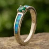 Round Emerald Engagement Ring With Opal In Polished Gold 2 Round Emerald Engagement Ring With Opal In Polished Gold -Johan Jewelry Shop E2833WGArtCropped 4