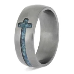Kingman Turquoise Cross Ring -Johan Jewelry Shop E2842 3