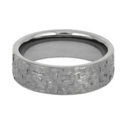 Hammered Titanium Wedding Band, Solid Titanium Band -Johan Jewelry Shop E2891HammeredFinishNew 4