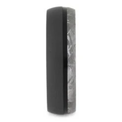 Meteorite & Ebony Wood Sandblasted Titanium Men's Ring 8 Meteorite & Ebony Wood Sandblasted Titanium Men's Ring -Johan Jewelry Shop E2 2493 Chamberlain 3