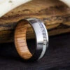 Brushed Titanium Wedding Band With Oak Wood Sleeve And Antler -Johan Jewelry Shop E2 2702 Johnson Art 1