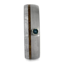 Alexandrite Men's Wedding Band With Meteorite And Whiskey Barrel Wood 12 Alexandrite Men's Wedding Band With Meteorite And Whiskey Barrel Wood -Johan Jewelry Shop E2 3694 Krueger 2