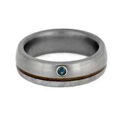 Alexandrite Men's Wedding Band With Meteorite And Whiskey Barrel Wood 14 Alexandrite Men's Wedding Band With Meteorite And Whiskey Barrel Wood -Johan Jewelry Shop E2 3694 Krueger 4