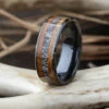 Antler & Whiskey Oak Wood Men's Wedding Band -Johan Jewelry Shop E2 3764 Art 12
