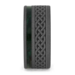 Celtic Men's Wedding Band With Green Wood -Johan Jewelry Shop E2 3770 Steinbach 2