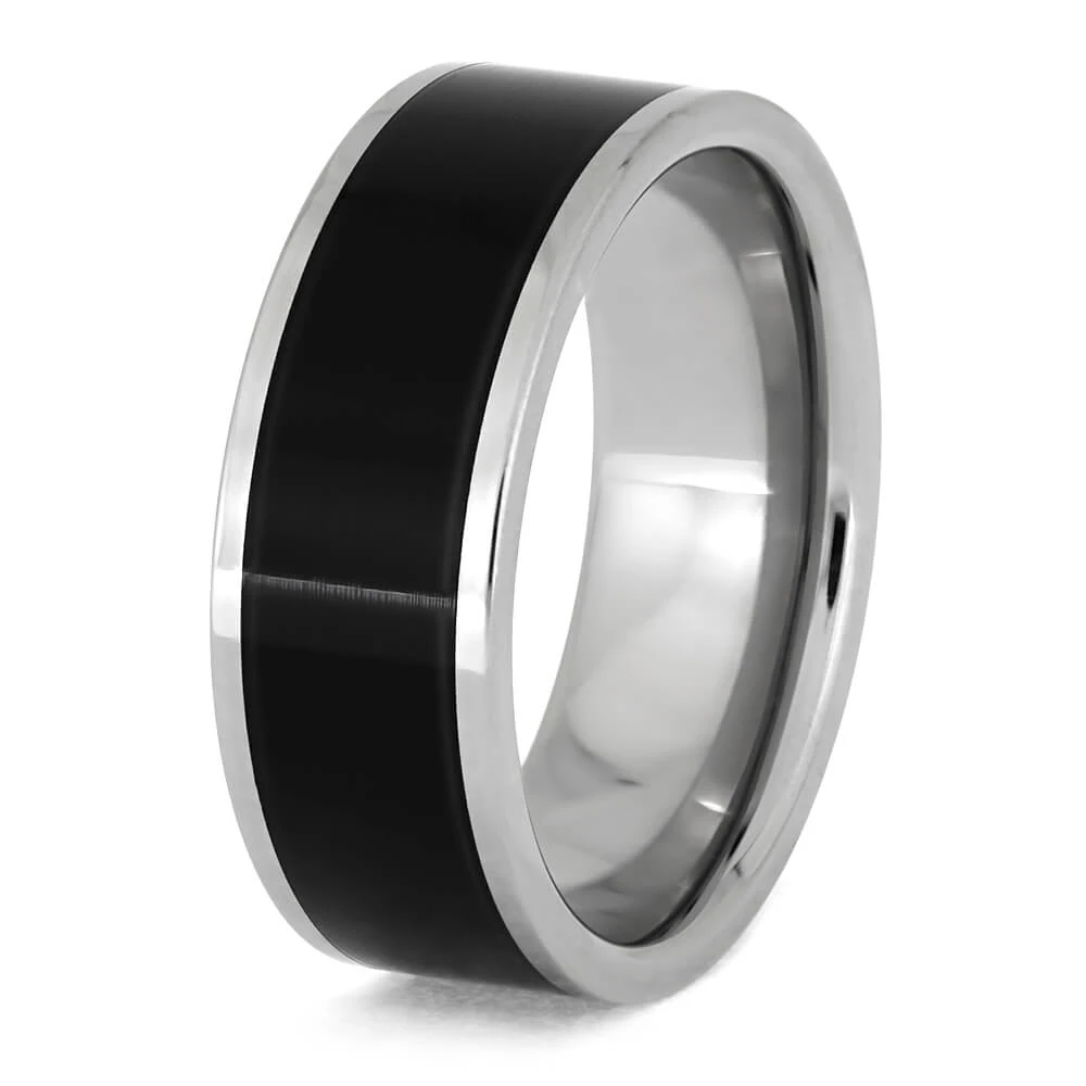 Vinyl Record Ring, Titanium Wedding Band With Vinyl LP Inlay 6 Vinyl Record Ring, Titanium Wedding Band With Vinyl LP Inlay - Image 4